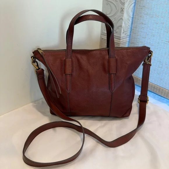 Fossil Skylar Satchel Bag in the color Brandy - Picture 6 of 9